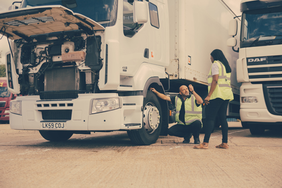 HGV training session on motorway slip lane in Cambridgeshire