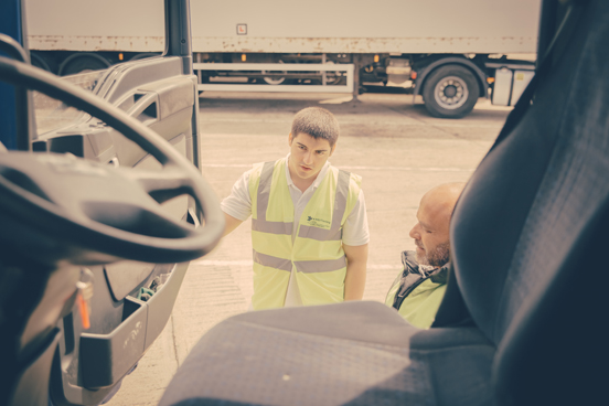 Three HGV lorries ready for training new drivers in County Tyrone