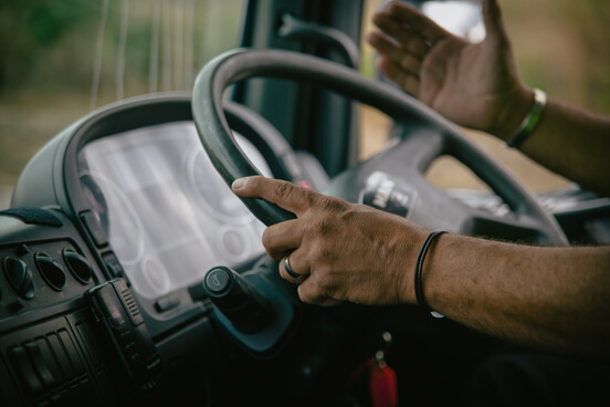 Driver trained in Pembrokshire at work in a black truck