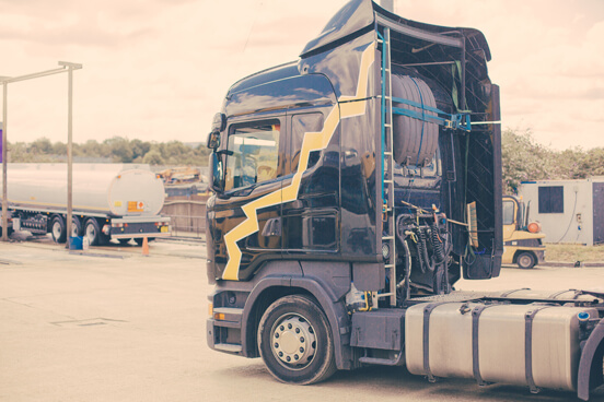 Lorry driver on the South gloucestershire roads after a successfully passing his test 