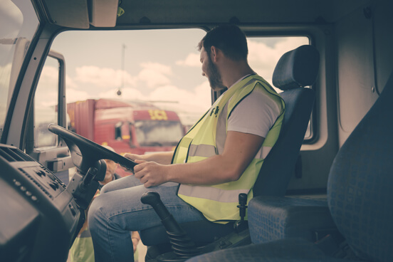 Torfaen driving school students during HGV lessons